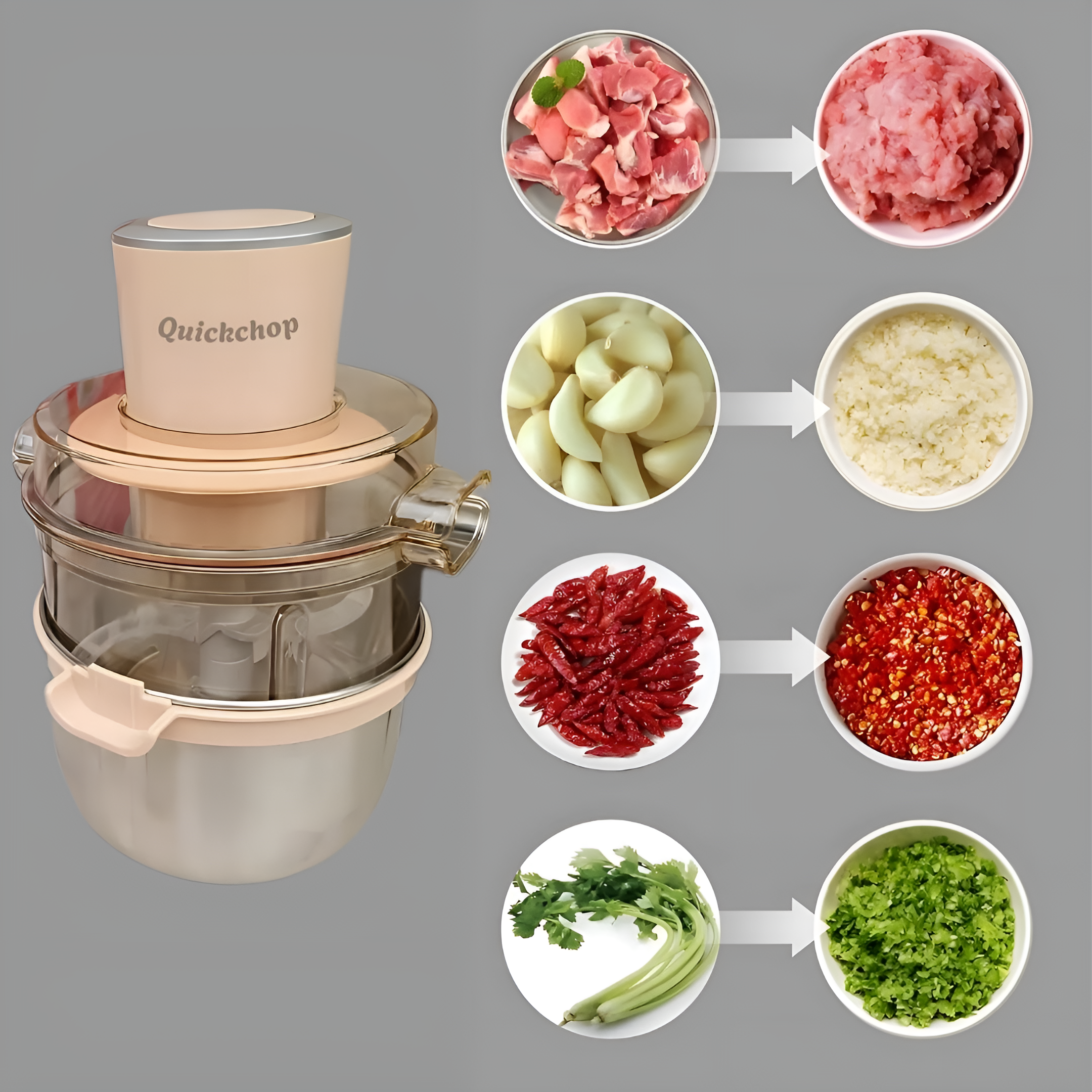 QuickChop™ | Roestvrijstalen Keukenmachine