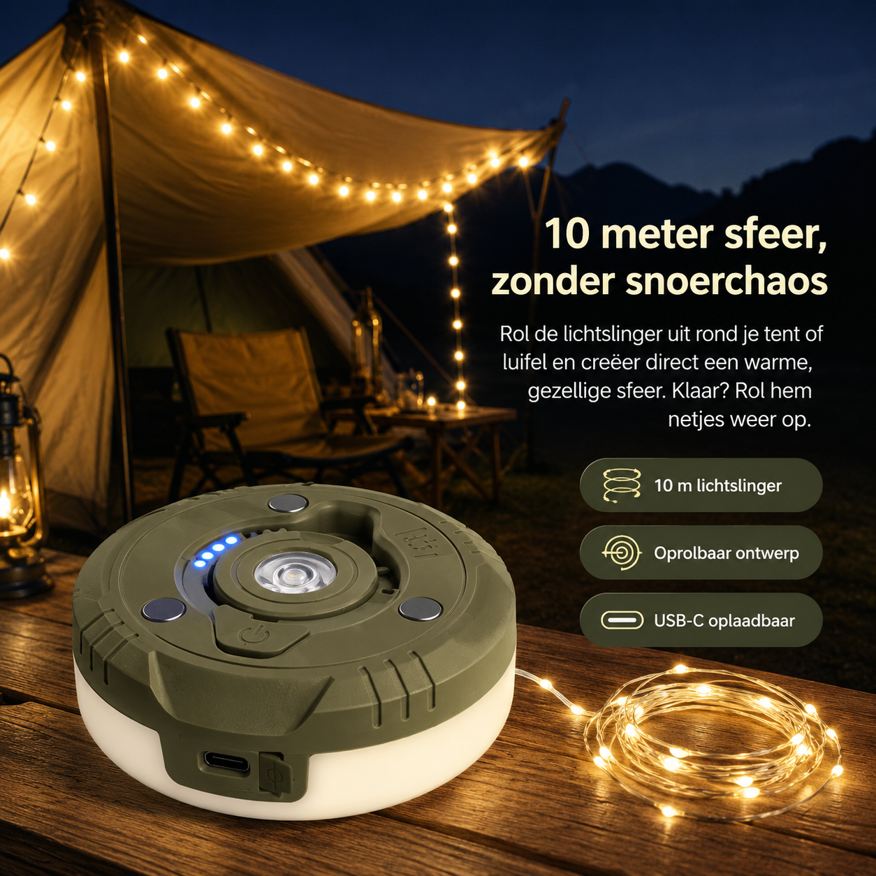 CampGlow Retractable Lights
